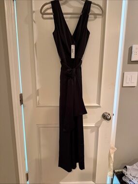 J. Crew Black Dressy Jumpsuit with Waist Tie- NWT!  2P